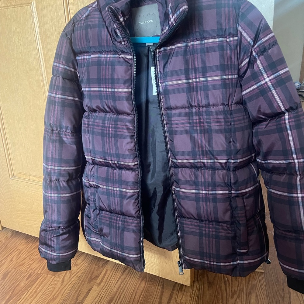 Maurices Purple and Black Plaid Jacket